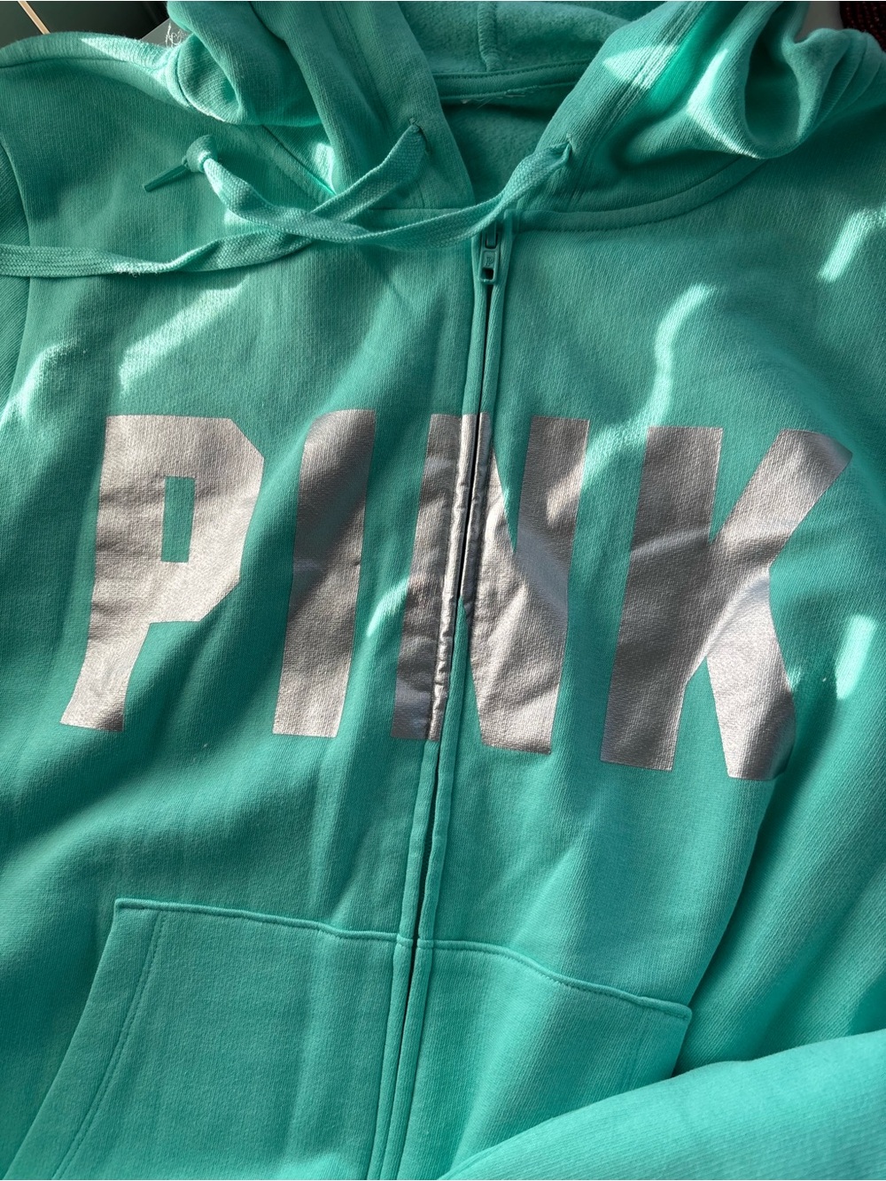 Victoria’s Secret Teal Hoodie XXL - Picture 2 of 7